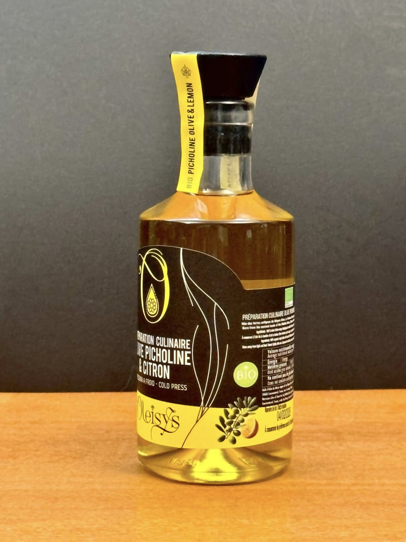 📦 Oleisys® Huile d'olive – Préparation culinaire Olive Picholine & Citron BIO 200ml carton de 12 unités