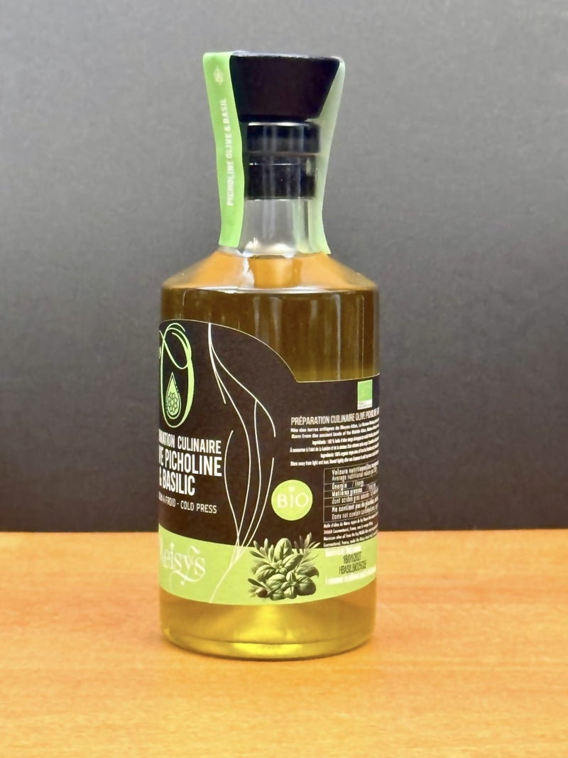 📦 Oleisys® Huile d'olive – Préparation culinaire Olive Picholine & Basilic BIO 200ml carton de 12 unités