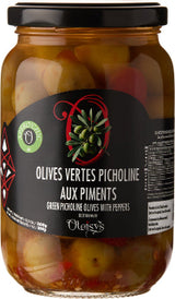 Des olives vertes Picholine mariées à la vivacité du piment : une alliance audacieuse entre le croquant végétal et la chaleur épicée.
Préparées avec soin selon la tradition méditerranéenne, ces olives exaltent les saveurs du Maroc et invitent à la convivialité.
Un produit authentique, au goût intense et équilibré, idéal pour les apéritifs, salades, plats cuisinés ou tapas maison.
