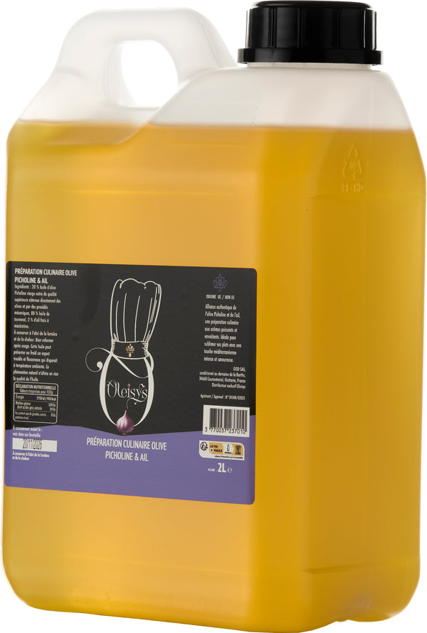 📦 Huile d’Olive Ail - Préparation Culinaire - 2 L Carton de 8 unités