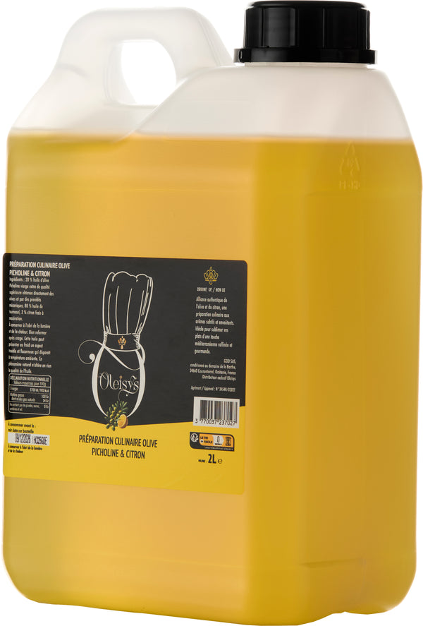 📦 Huile d’Olive Citron - Préparation Culinaire 2 L - Carton de 8 unités