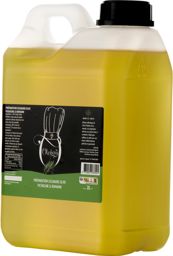 📦 Huile d’Olive Romarin - Préparation Culinaire 2 L -  Carton de 8 unités