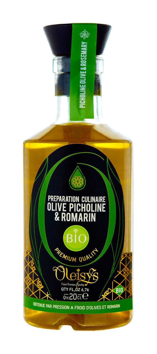 Huile d’olive culinaire olive picholine & romarin Oleisys®