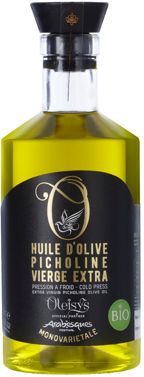 Édition Partenaire Officielle du Festival Arabesques - Huile d’olive Picholine monovarietale Bio Oleisys® 500 ml Flacon bijou