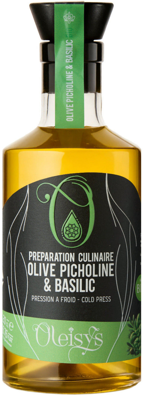 🌿 Oleisys® Huile d'olive – Préparation culinaire Olive Picholine &amp; Basilic BIO