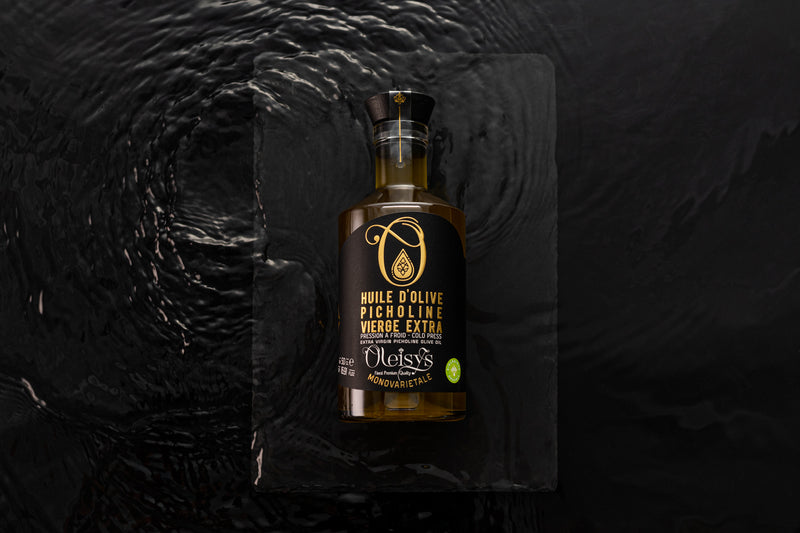 🌿Oleisys® Huile d’olive Picholine Vierge Extra Bio  500 ml – Flacon bijou  Édition Partenaire Officielle du Festival Arabesques