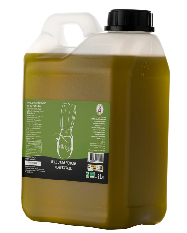 📦 Huile d’Olive Vierge Extra Picholine Monovariétale BIO 2 L - Carton de 8 unités