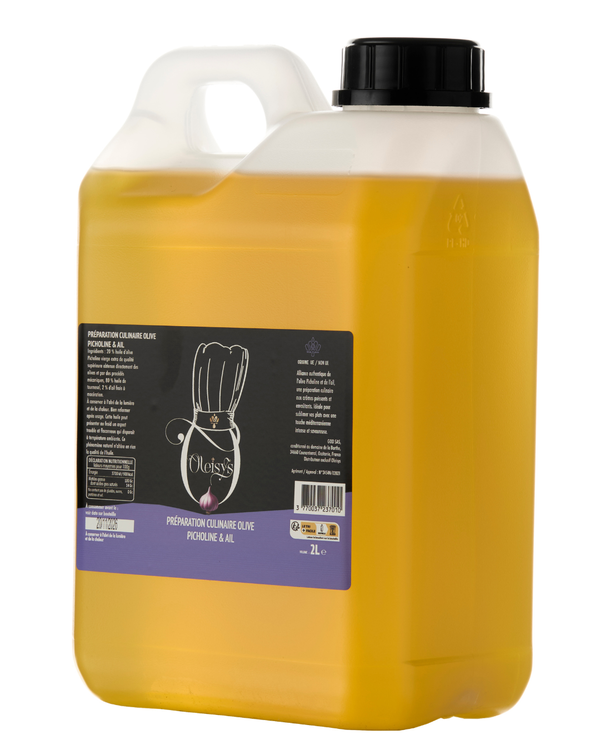 📦 Huile d’Olive Ail - Préparation Culinaire - 2 L Carton de 8 unités
