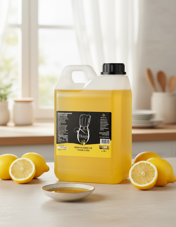 📦 Huile d’Olive Citron - Préparation Culinaire 2 L - Carton de 8 unités