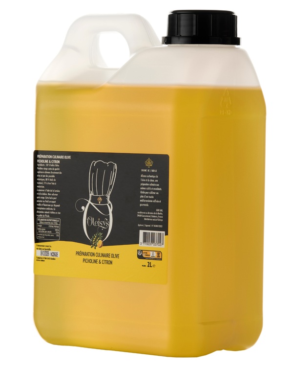 📦 Huile d’Olive Citron - Préparation Culinaire 2 L - Carton de 8 unités