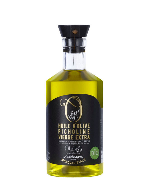 Édition Partenaire Officielle du Festival Arabesques - Huile d’olive Picholine monovarietale Bio Oleisys® 500 ml Flacon bijou