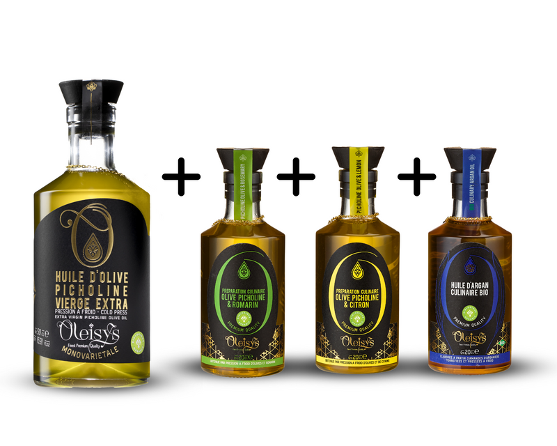 Huile d’olive Picholine vierge extra Oleisys® 500 ml + trio 200ml