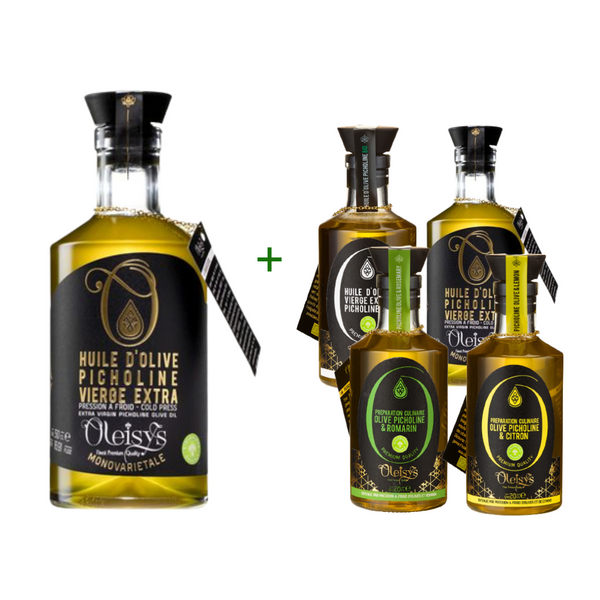 Huile d’olive Picholine vierge extra Oleisys® 500 ml + 1 - 200ml au choix