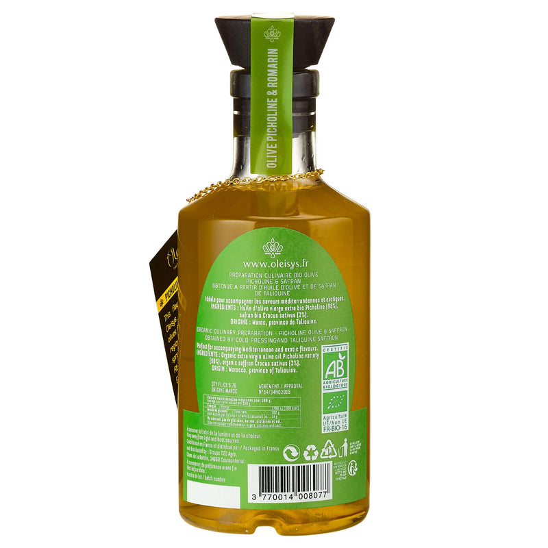 Huile d’olive culinaire olive picholine & romarin Oleisys®